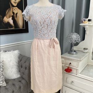 *VINTAGE* 1960’s Pink & Blue Lace Dress